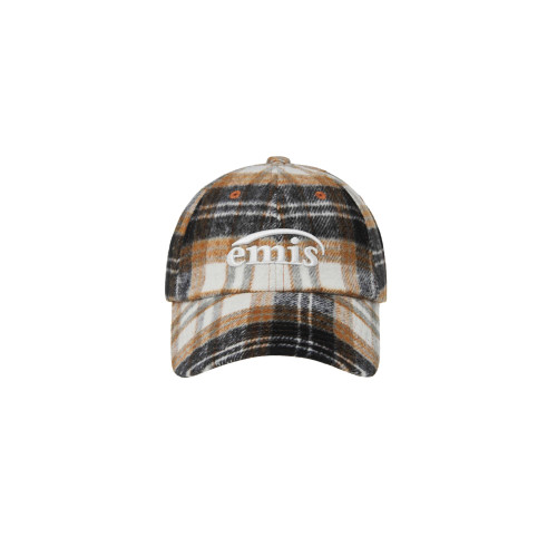 MULTI COLOR CHECK BALL CAP-ORANGE