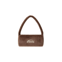 FUR CYLINDER BAG-BROWN