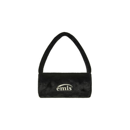 FUR CYLINDER BAG-BLACK