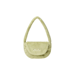 FUR HALF MOON FLAP BAG-GREEN