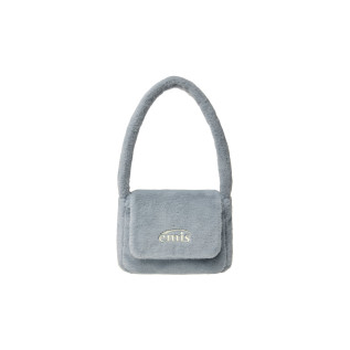 FUR SQUARE FLAP BAG-SKY BLUE