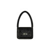 FUR SQUARE FLAP BAG-BLACK
