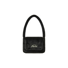 FUR SQUARE FLAP BAG-BLACK