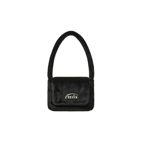 FUR SQUARE FLAP BAG-BLACK