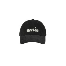 APPLIQUE CORDUROY BALL CAP-BLACK