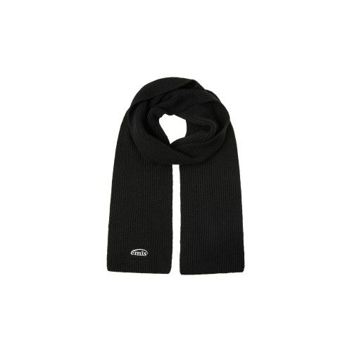 WOOL KNIT MUFFLER-BLACK