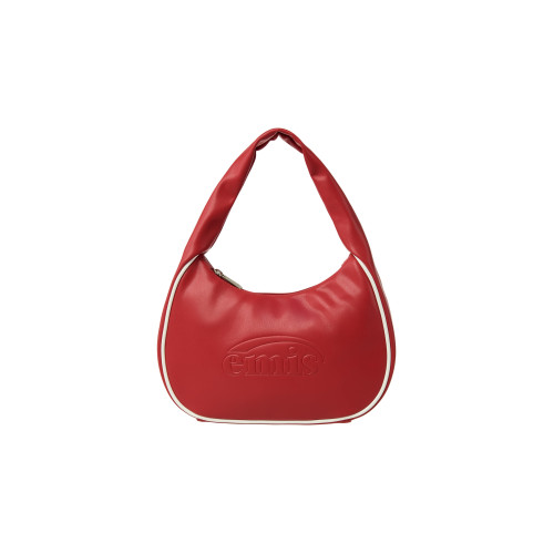 EMBOSSED LOGO HOBO BAG-RED