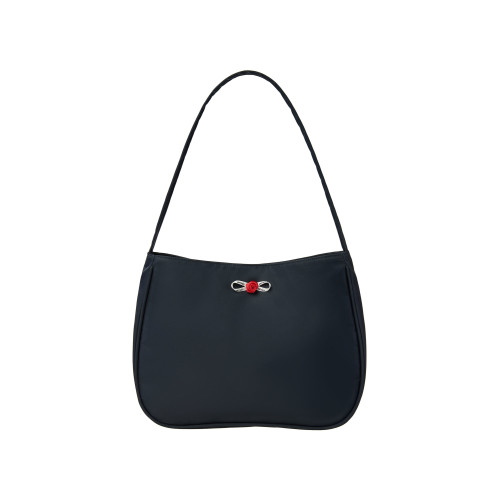 MINI CORSAGE APPLIQUE SHOULDER BAG-NAVY