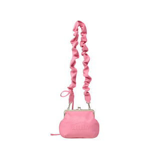 STRING STRAP CLASP FRAME PURSE BAG-PINK