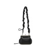 STRING STRAP CLASP FRAME PURSE BAG-BLACK