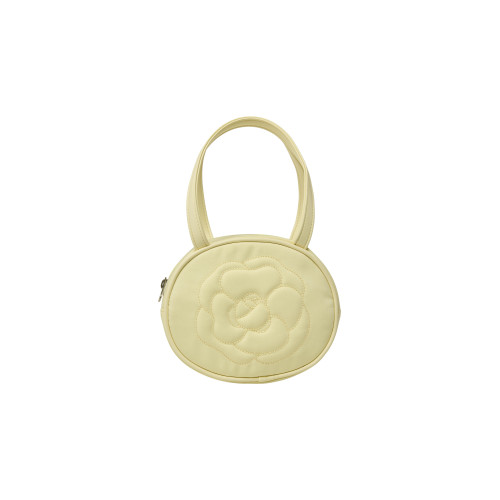 ROSE STITCH ROUND BAG-YELLOW