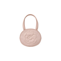 ROSE STITCH ROUND BAG-PINK