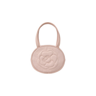 ROSE STITCH ROUND BAG-PINK