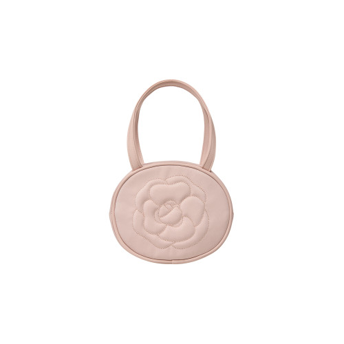 ROSE STITCH ROUND BAG-PINK