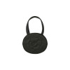 ROSE STITCH ROUND BAG-BLACK