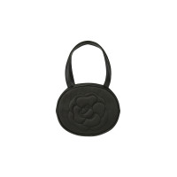ROSE STITCH ROUND BAG-BLACK