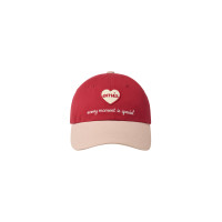 HEART WAPPEN TONE ON TONE BALL CAP-RED