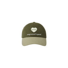 HEART WAPPEN TONE ON TONE BALL CAP-KHAKI