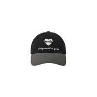 HEART WAPPEN TONE ON TONE BALL CAP-BLACK