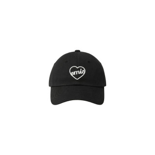 HEART BALL CAP-BLACK/WHITE
