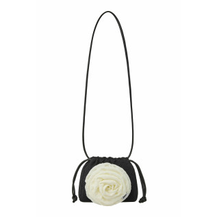 CORSAGE STRING MINI BAG-BLACK/IVORY
