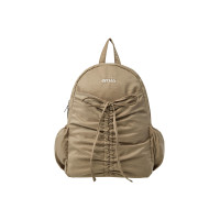 NYLON SHIRRING POCKET BACKPACK-BEIGE