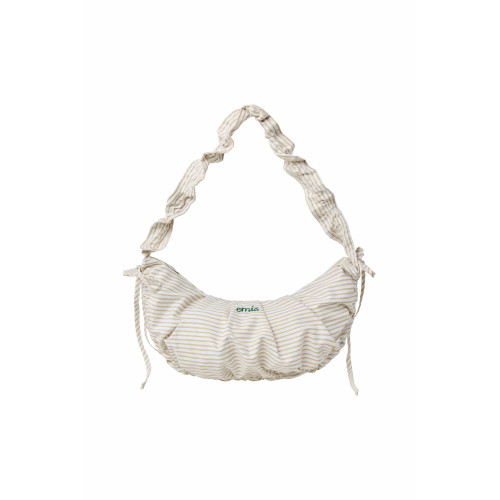 RIBBON STRING SHOULDER BAG-YELLOW STRIPE