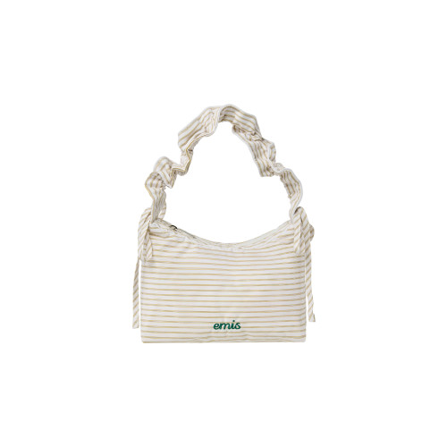 RIBBON STRING HOBO BAG-YELLOW STRIPE