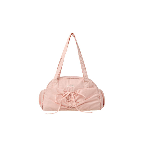 NYLON SHIRRING POCKET DUFFLE BAG-PINK